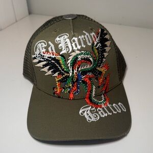 NWT Ed Hardy Rhinestone Snap Back Hat